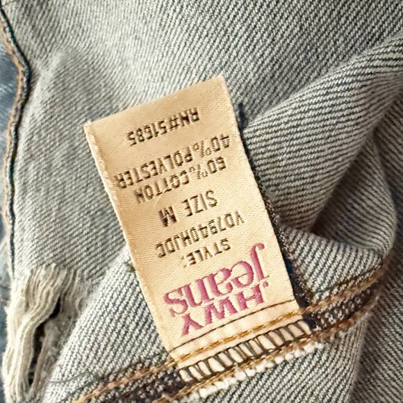 HIGHWAY JEANS | Oversized Denim Jacket Jean Distressed Long Length Wash | Medium - Picture 7 of 8